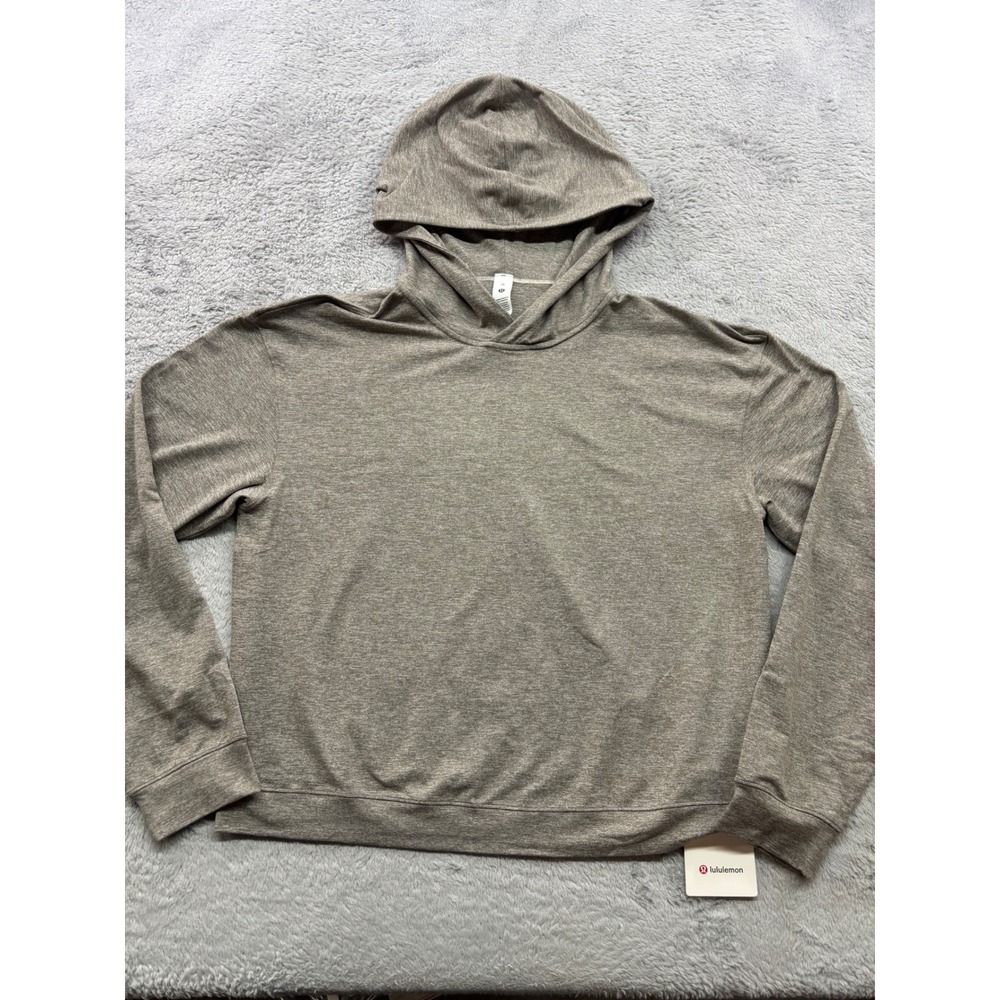Lululemon Soft Jersey Classic-Fit Hoodie Heathered Taupe Beige Size 10 LW3HRQS
